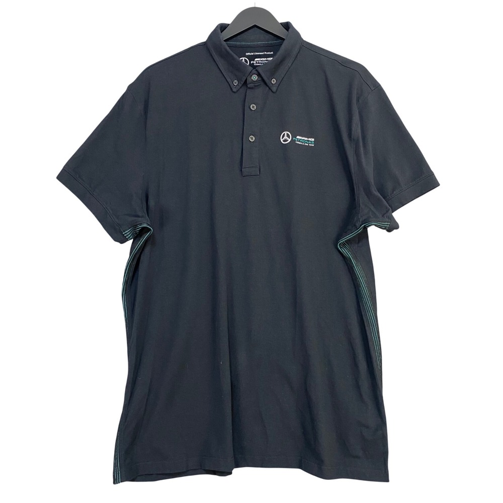 Mercedes AMG Petronas Polo Shirt Mens XXL Formula One Team Black F1 Racing